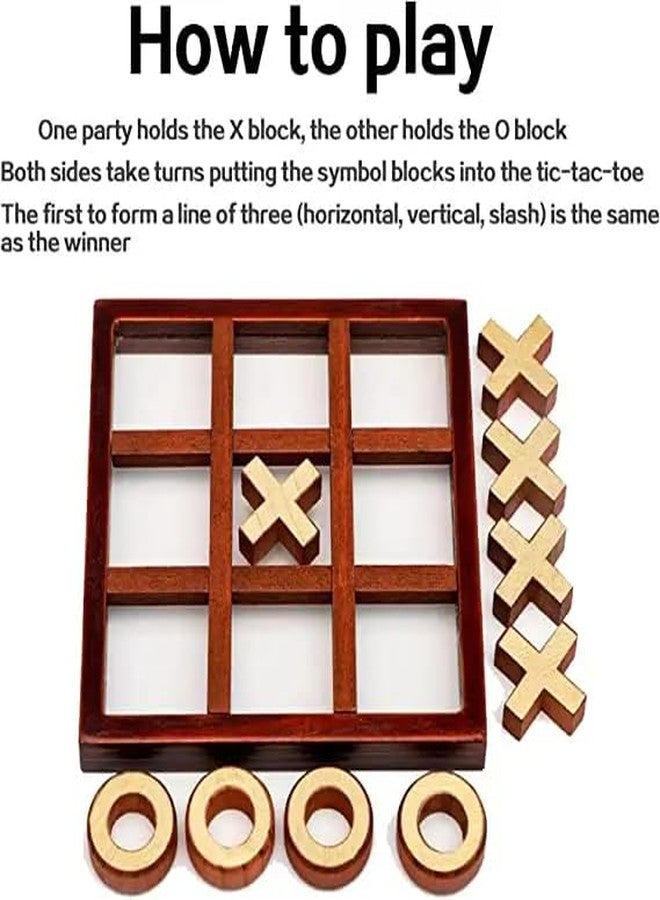 REPISH Tic Tac Toy Classic Strategy Game for Kids & Adults, Portable Travel Size Wooden Board Game, Fun Family Game for Indoor & Outdoor Play.(Pack of 1) - Image 3